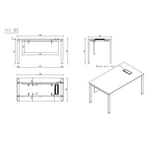 Бюро RFG Monaco, 1400 х 700 х 750 mm, ПДЧ 25 mm, метални крака, бяло