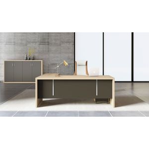 Бюро RFG Milano, 1800 х 790 х 750 mm, ПДЧ 40 mm, светъл дъб и сиво