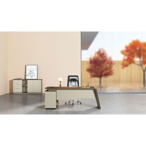 Бюро RFG Elmaz, с контейнер, 1800 х 800 х 760 mm, ПДЧ 40 mm, дъб и сиво