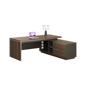 Бюро RFG Chicago, с шкаф, 2000 х 1800 х 750 mm, ПДЧ 25 mm, дъб Рейн и тъмносиво