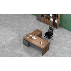 Бюро RFG Chicago, с шкаф, 2000 х 1800 х 750 mm, ПДЧ 25 mm, дъб Рейн и тъмносиво