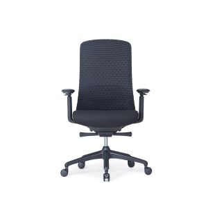 Ергономичен стол RFG Style W, дамаска, до 130 kg, черен