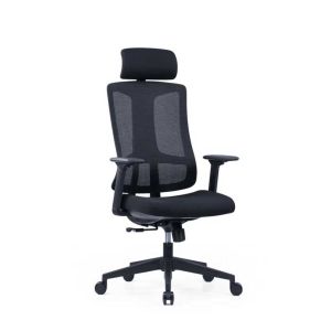 Ергономичен стол RFG Tech@Vision, дамаска и меш, Synchronous механизъм, до 130 kg, черен