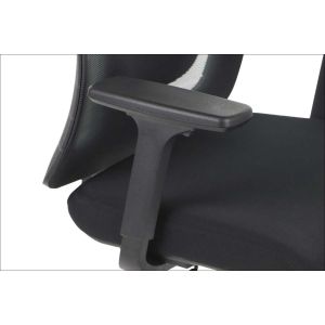 Ергономичен стол RFG Artur HB, дамаска и меш, до 150 kg, тъмносива седалка, черна облегалка
