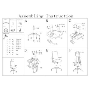 Ергономичен стол RFG Artur HB, дамаска и меш, до 150 kg, тъмносива седалка, черна облегалка