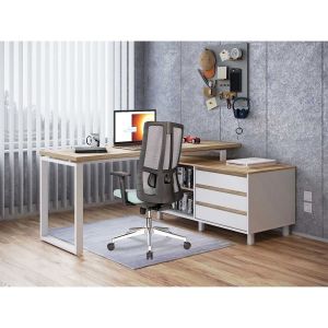 Ергономичен стол RFG Artur HB, дамаска и меш, до 150 kg, черна седалка, черна облегалка