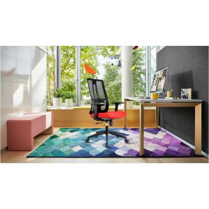 Ергономичен стол RFG Artur HB, дамаска и меш, до 150 kg, черна седалка, черна облегалка