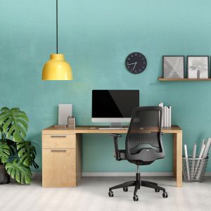 Ергономичен стол Interstuhl Every EV217, текстил, Synchronous механизъм, полиамидна основа, тъмносин