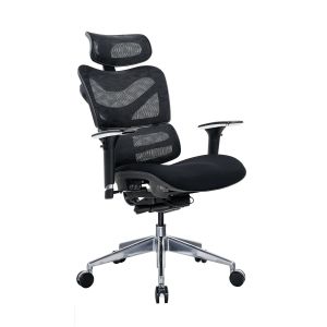 Ергономичен стол RFG TECH@GAMES, Multi-function механизъм, до 250 kg, черна седалка, черна облегалка