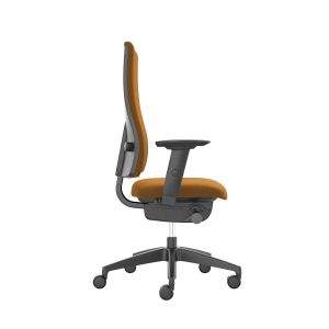 Ергономичен стол Interstuhl Goal 24/7, текстил, Synchronous механизъм, полиамидна основа, до 150 kg, жълт