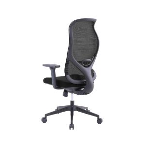 Ергономичен стол RFG STAR HB, дамаска и меш, Synchronous механизъм, до 150 kg, черна седалка, черна облегалка