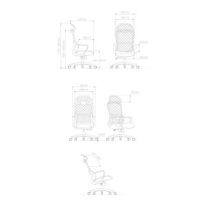Директорски стол RFG Best HB, дамаска и меш, Tilt механизъм, до 120 kg, сива седалка, сива облегалка