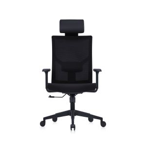 Ергономичен стол RFG Snow Black HB, дамаска и меш, Multi-function механизъм, до 120 kg, черна седалка, черна облегалка