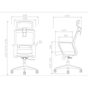 Директорски стол RFG Smart HB, дамаска и меш, Tilt механизъм, до 120 kg, тъмносиня седалка, сива облегалка
