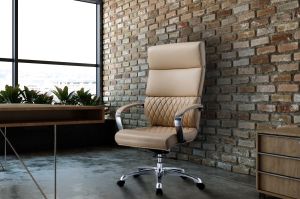 Директорски стол RFG GRANDE HB, екокожа, до 150 kg, бежов