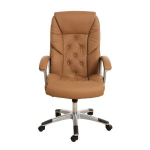 Директорски стол Oscar, екокожа, Tilt механизъм, до 120 kg, кафяв