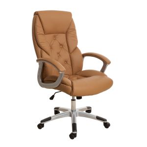 Директорски стол Oscar, екокожа, Tilt механизъм, до 120 kg, кафяв