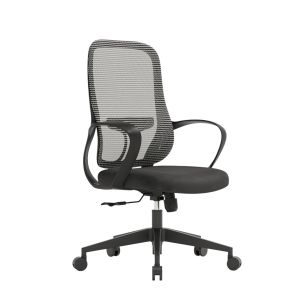 Работен стол RFG Mojito W, дамаска и меш, полиамидна основа, до 120 kg, сивa облегалка, черна седалка