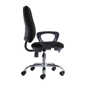 Ергономичен стол RFG Presto Chrome, текстил, до 120 kg, черен