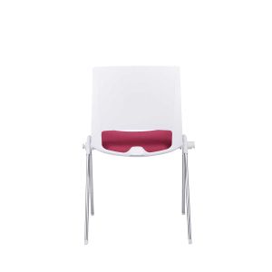 Посетителски стол RFG Sweet Chrome White, текстил, до 120 kg, червен, 2 броя в комплект