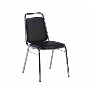 Посетителски стол RFG Party M, екокожа, метална основа, до 120 kg, черен