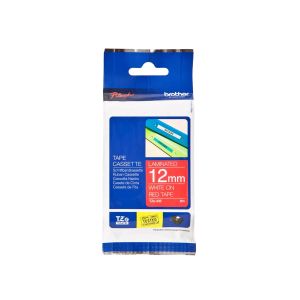 Лента Brother TZE435, 12 mm, бял печат върху червена лента