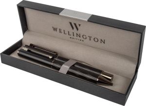 Комплект Wellington Infinity, химикалка и ролер, черен