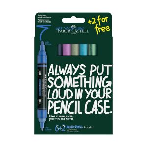Faber-Castell Акрилен маркер Multimark Frost, 6+2 броя