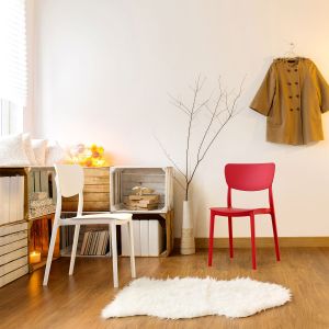 Градински стол RFG Moon, пластмасов, до 120 kg, бял