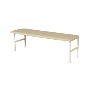 Пейка, без облегалка, екокожа, метална основа, до 180 kg, 1500 х 450 х 450 mm, слонова кост, бели крака