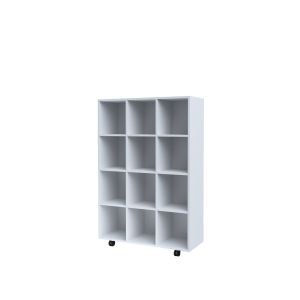 Шкаф RFG, с 12 клетки, с колелца, 1040 х 400 х 1500 mm, ПДЧ, бял