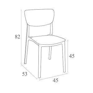 Градински стол RFG Moon, пластмасов, до 120 kg, червен