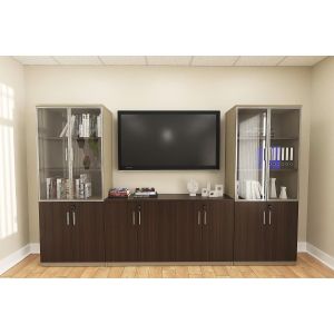 Шкаф RFG Lisabon, 1600 х 400 х 840 mm, ПДЧ, тъмен дъб и сиво