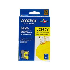 Оригинален патрон Brother LC980, 260 страници/5%, Yellow