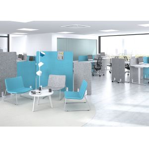 Шумоизолиращ преграден панел Narbutas Free Standing, свободностоящ, 800 x 36 x 1600 mm, дамаска Velito Presto светла мента, ПДЧ 16 mm