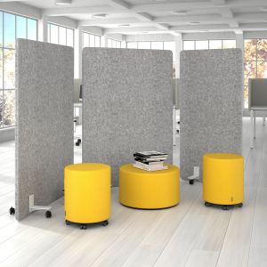 Шумоизолиращ преграден панел Narbutas Free Standing, свободностоящ, 800 x 36 x 1600 mm, дамаска Velito Presto светла мента, ПДЧ 16 mm