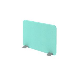 Шумоизолиращ преграден панел за бюро Narbutas Top 530, 800 x 36 x 530 mm, дамаска Velito Presto светла мента, ПДЧ 16 mm, сив метал