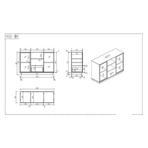 Шкаф RFG Paris, 1200 х 400 х 800 mm, ПДЧ, орех и светлосиво