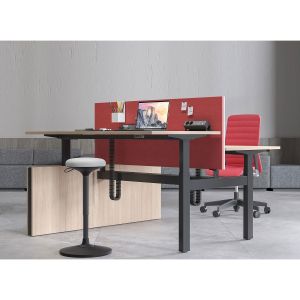 Шумоизолиращ преграден панел за бюро Narbutas Modus, 1400 x 42 x 740 mm, ПДЧ 16 mm, горчица, черен метал