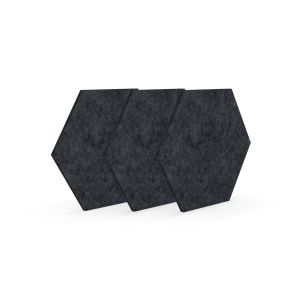 Акустично пано Narbutas Pet, шестоъгълник, 173 х 200 х 9 mm, PET филц, 3 броя, тъмносиво