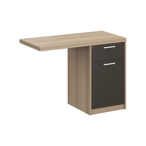 Помощен плот с контейнер RFG Milano, 1000 х 480 х 750 mm, ПДЧ, светъл дъб и тъмносиво