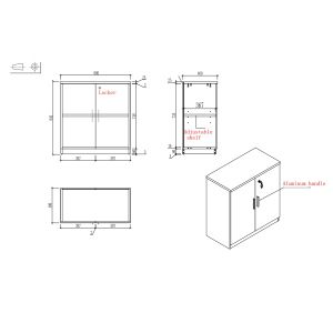 Шкаф RFG Monaco, 800 х 400 х 840 mm, ПДЧ, бял