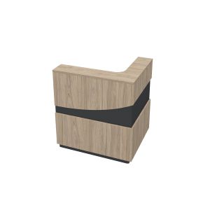 Ъглов модул за рецепция RFG Joy, ляв, с декорация дъга, ПДЧ, кехлибарен дъб и антрацит