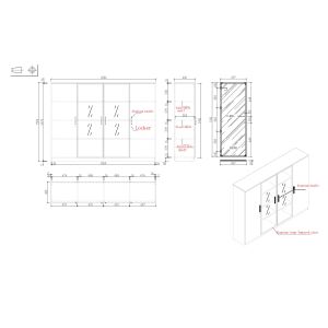 Шкаф RFG Monaco, 2000 х 400 х 1500 mm, ПДЧ, бряст и бяло