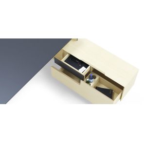 Контейнер за бюро Narbutas Move&Lead, десен, 1000 х 350 х 580 mm, HPL черен плот, фурнир ясен