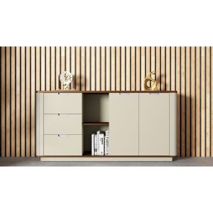 Шкаф RFG Elmaz, 1800 х 400 х 900 mm, ПДЧ, австралийски дъб и сиво