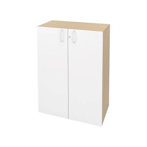 Шкаф Narbutas Choice, 800 x 420 x 1075 mm, ПДЧ 18 mm, корпус с избелен дъб, бели врати с бяла правоъгълна дръжка