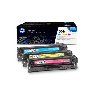 Оригинална тонер касета HP CF372AM, 304AHP, 3 x 2800 страници/5%, Cyan, Yellow, Magenta, 3 броя