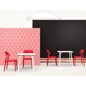 Градински стол RFG Snow, пластмасов, до 120 kg, червен