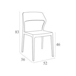 Градински стол RFG Snow, пластмасов, до 120 kg, червен